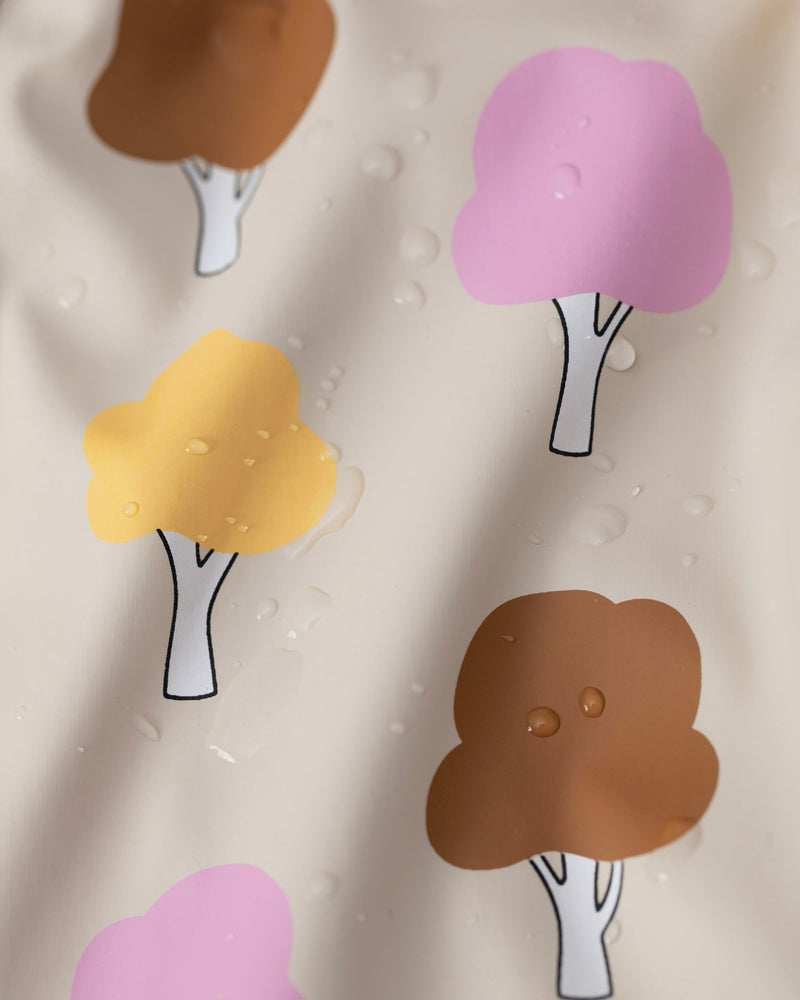 7AM - Rain Bucket Hat Mother & Baby Tree Beige 4 - 6Y