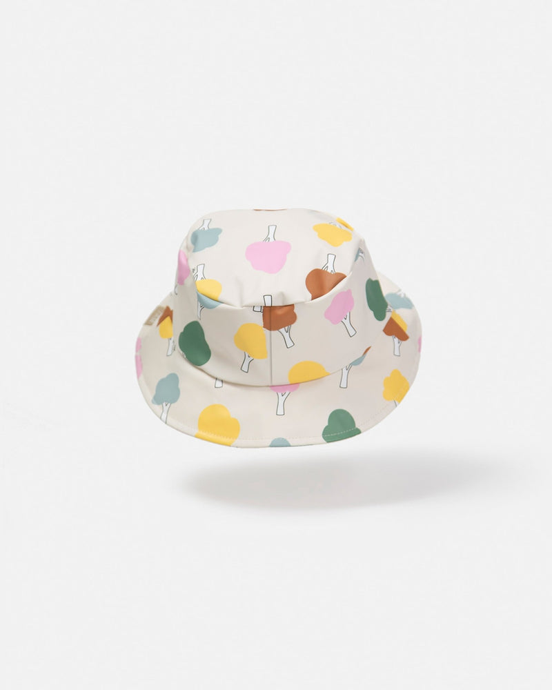 7AM - Rain Bucket Hat Mother & Baby Tree Beige 4 - 6Y
