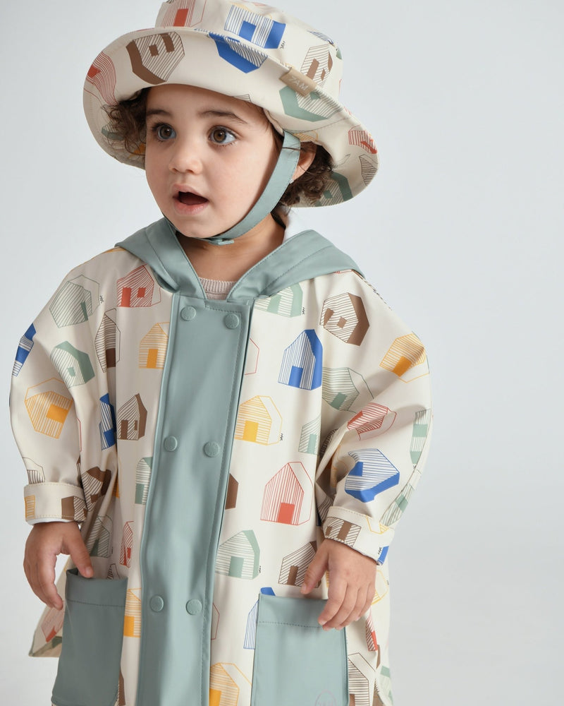 7AM - Rain Bucket Hat Mother & Baby Tree Beige 4 - 6Y