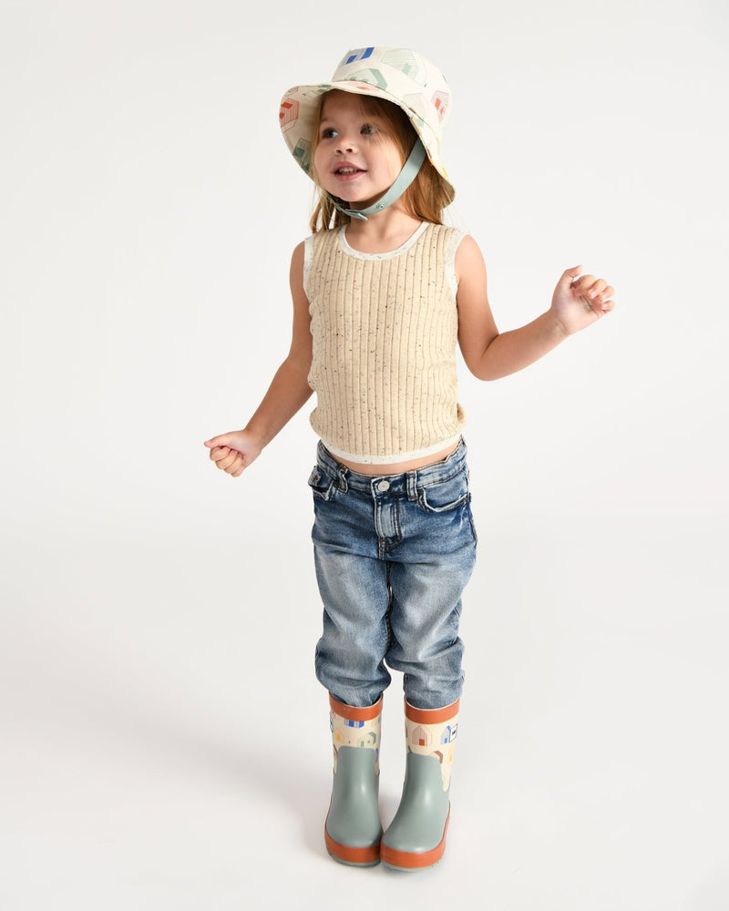 7AM - Rain Bucket Hat Mother & Baby Tree Beige 4 - 6Y