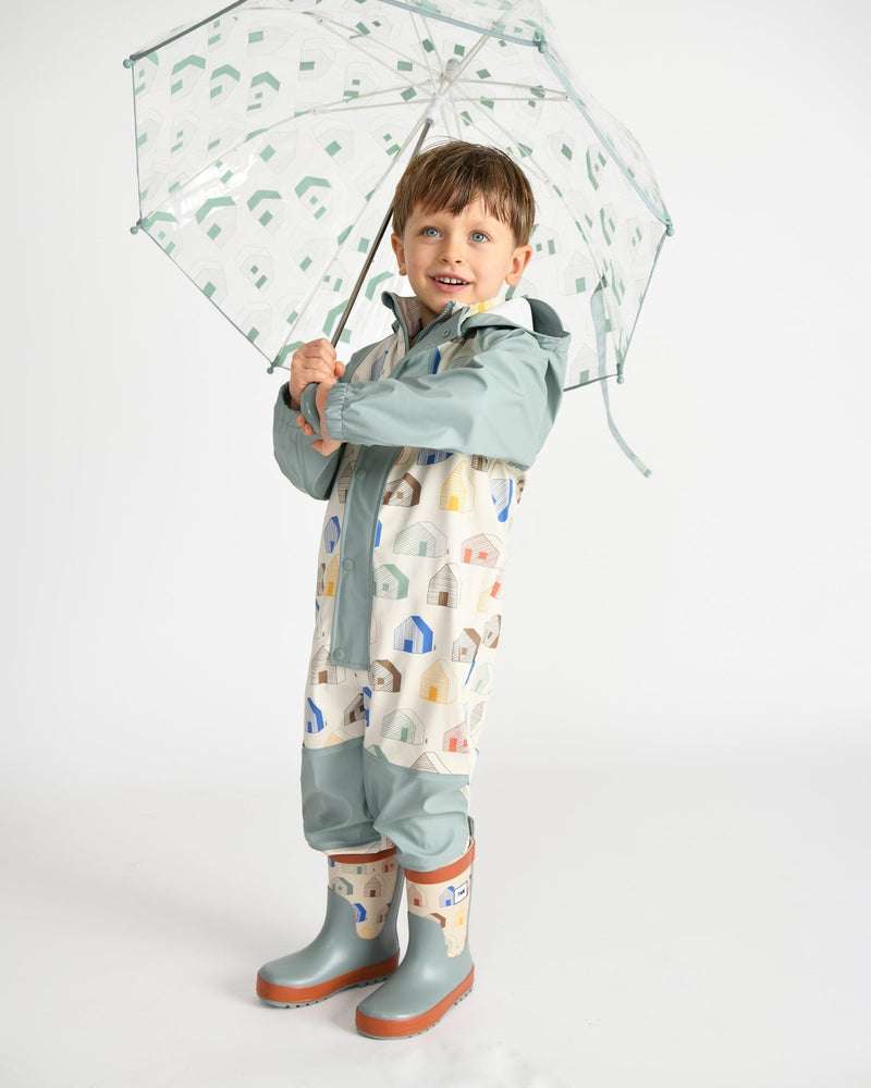 7AM - Rain Coverall Apparel & Accessories Tree Beige 18 - 24M
