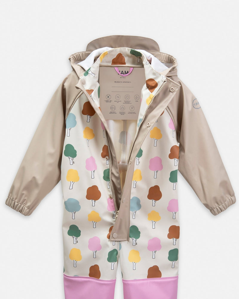 7AM - Rain Coverall Apparel & Accessories Tree Beige 18 - 24M