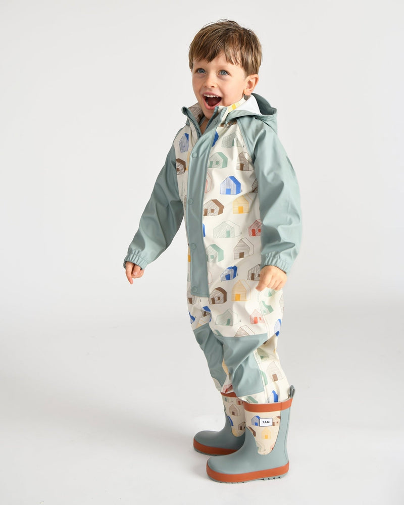 7AM - Rain Coverall Apparel & Accessories Tree Beige 18 - 24M