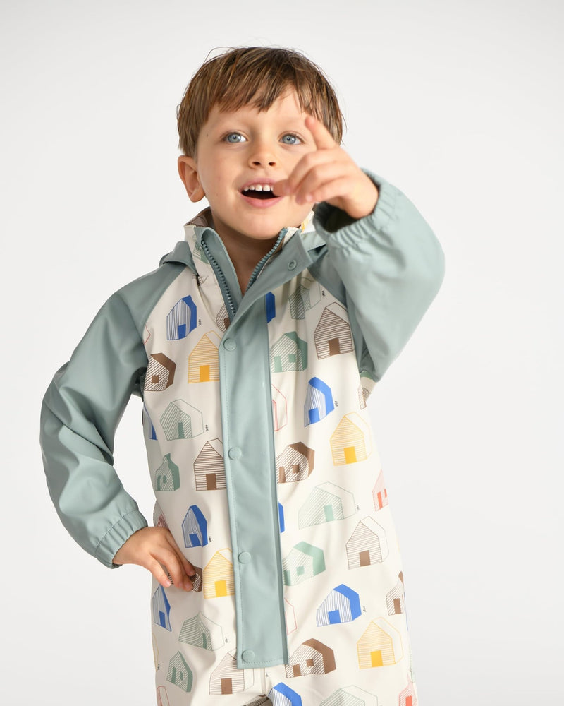 7AM - Rain Coverall Apparel & Accessories Tree Beige 18 - 24M