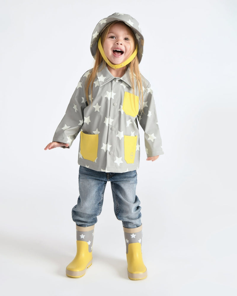 7AM - Rain Worker Jacket Apparel & Accessories Rainy Stars Yellow 18 - 24M
