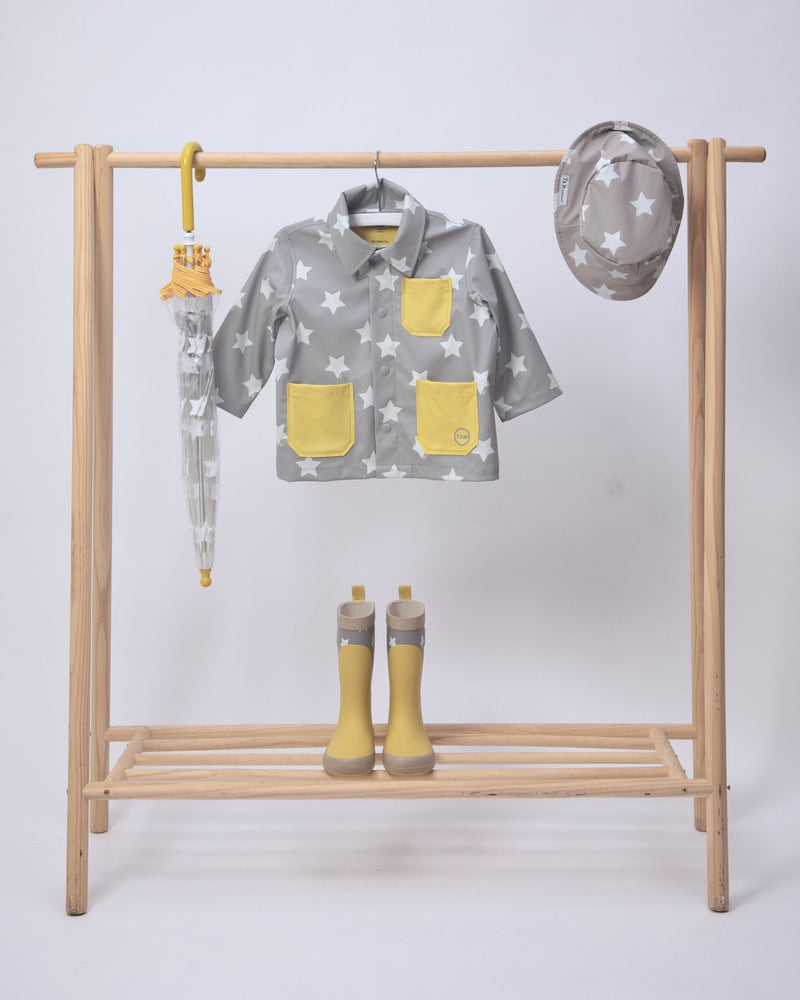 7AM - Rain Worker Jacket Apparel & Accessories Rainy Stars Yellow 18 - 24M