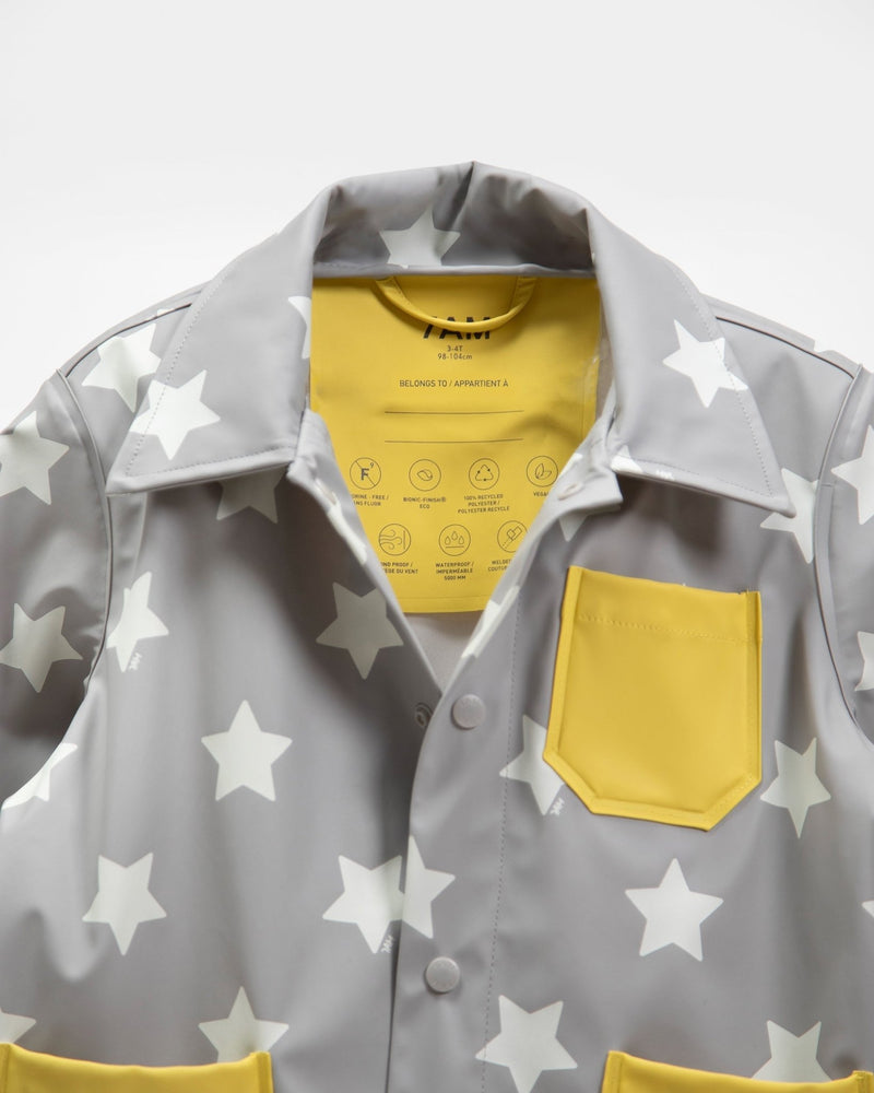 7AM - Rain Worker Jacket Apparel & Accessories Rainy Stars Yellow 18 - 24M