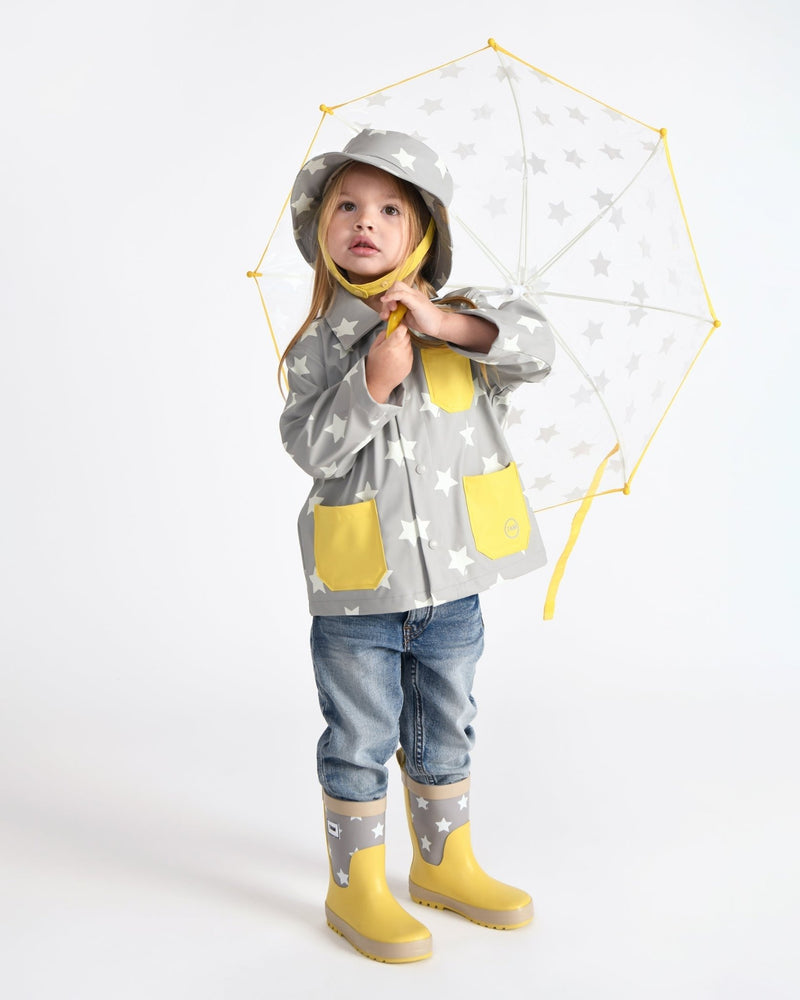 7AM - Rain Worker Jacket Apparel & Accessories Rainy Stars Yellow 18 - 24M
