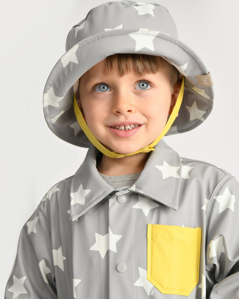 7AM - Rain Worker Jacket Apparel & Accessories Rainy Stars Yellow 18 - 24M
