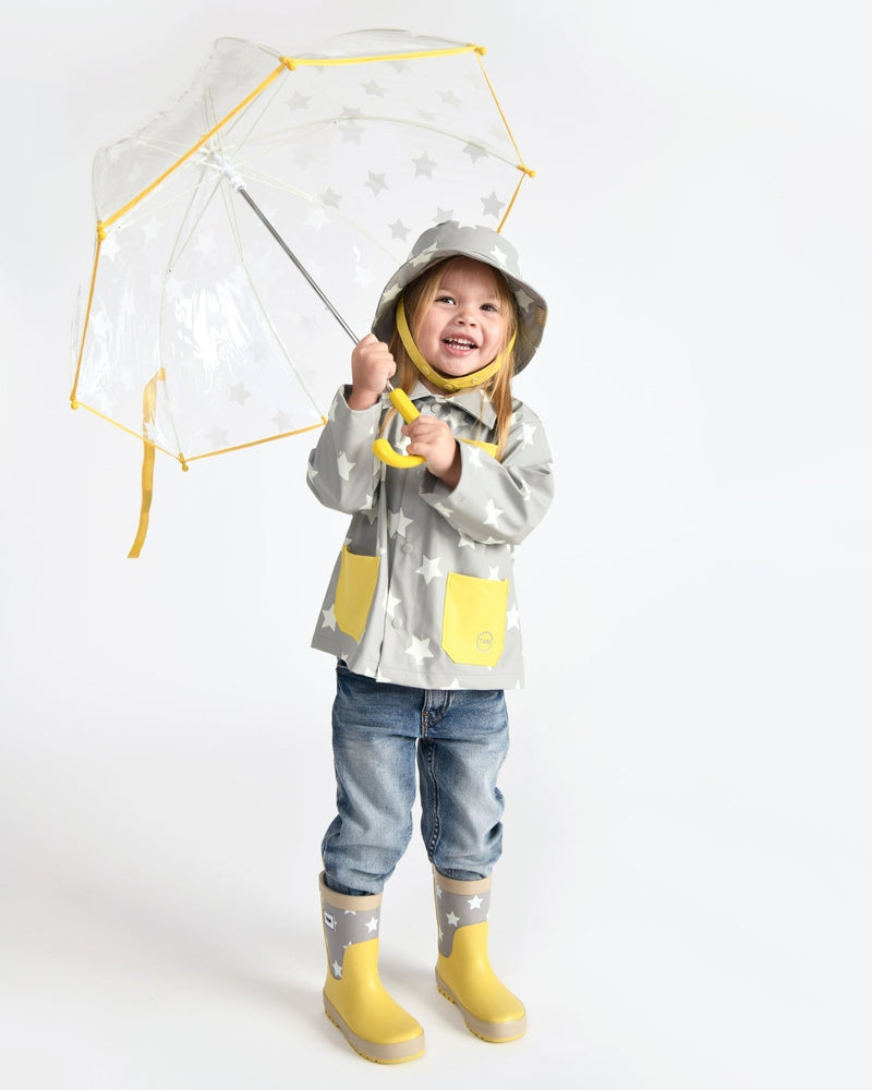 7AM - Rain Worker Jacket Apparel & Accessories Rainy Stars Yellow 18 - 24M