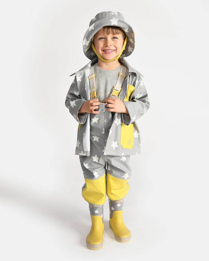 7AM - Rain Worker Jacket Apparel & Accessories Rainy Stars Yellow 18 - 24M