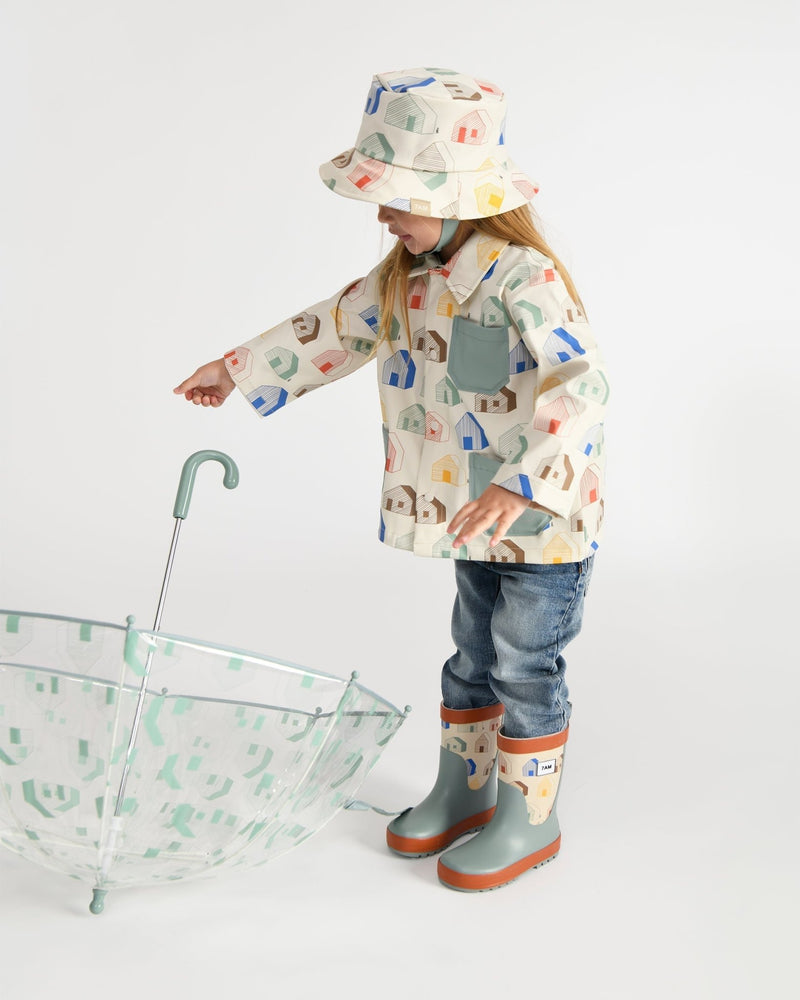 7AM - Rain Worker Jacket Apparel & Accessories Rainy Trees Beige 18 - 24M