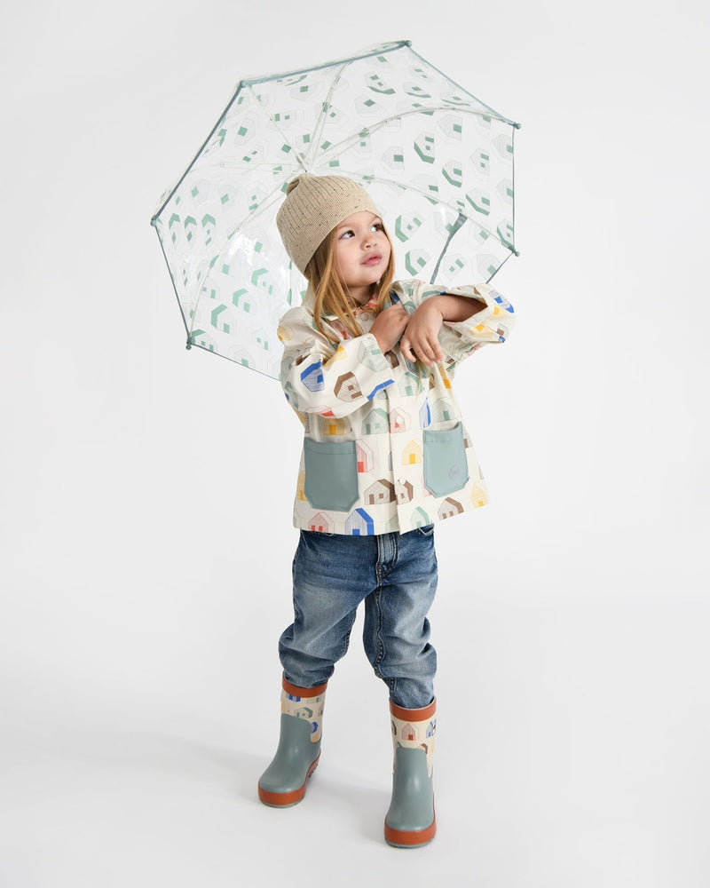 7AM - Rain Worker Jacket Apparel & Accessories Rainy Trees Beige 18 - 24M