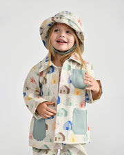 7AM - Rain Worker Jacket Apparel & Accessories Rainy Trees Beige 18 - 24M