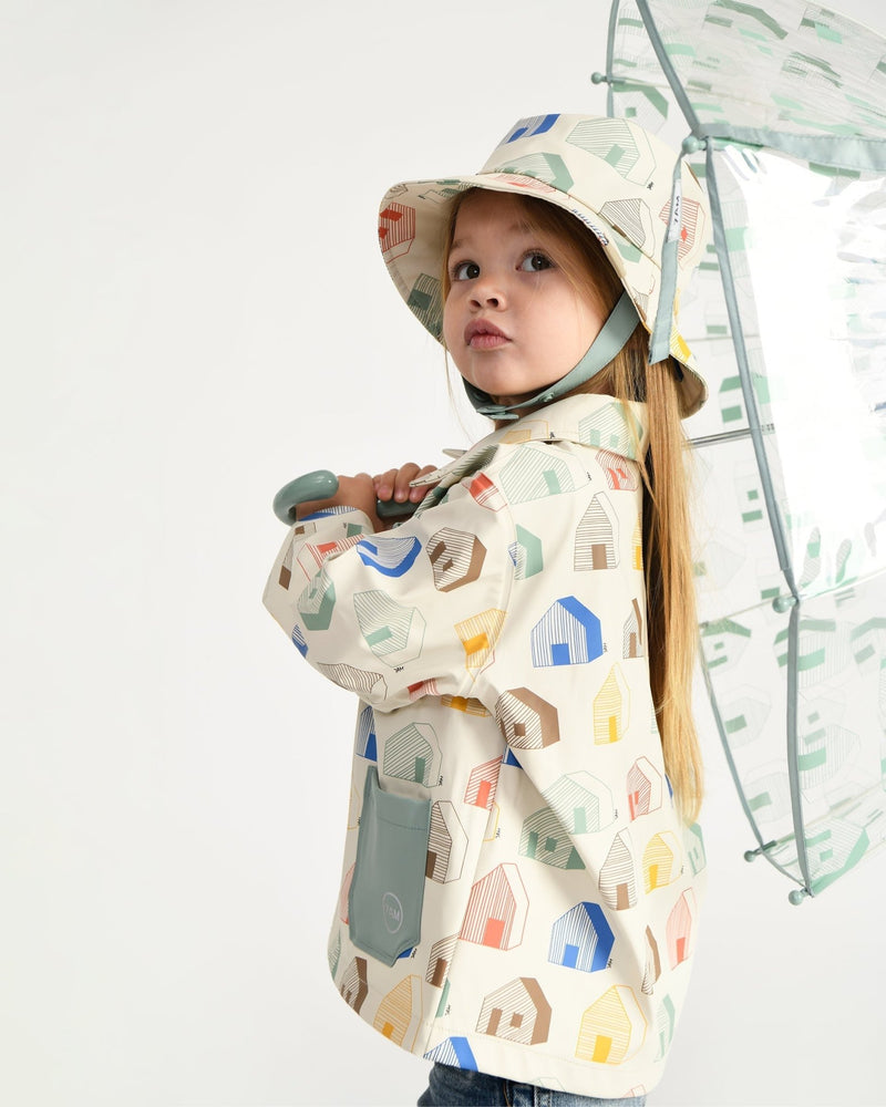 7AM - Rain Worker Jacket Apparel & Accessories Rainy Trees Beige 18 - 24M