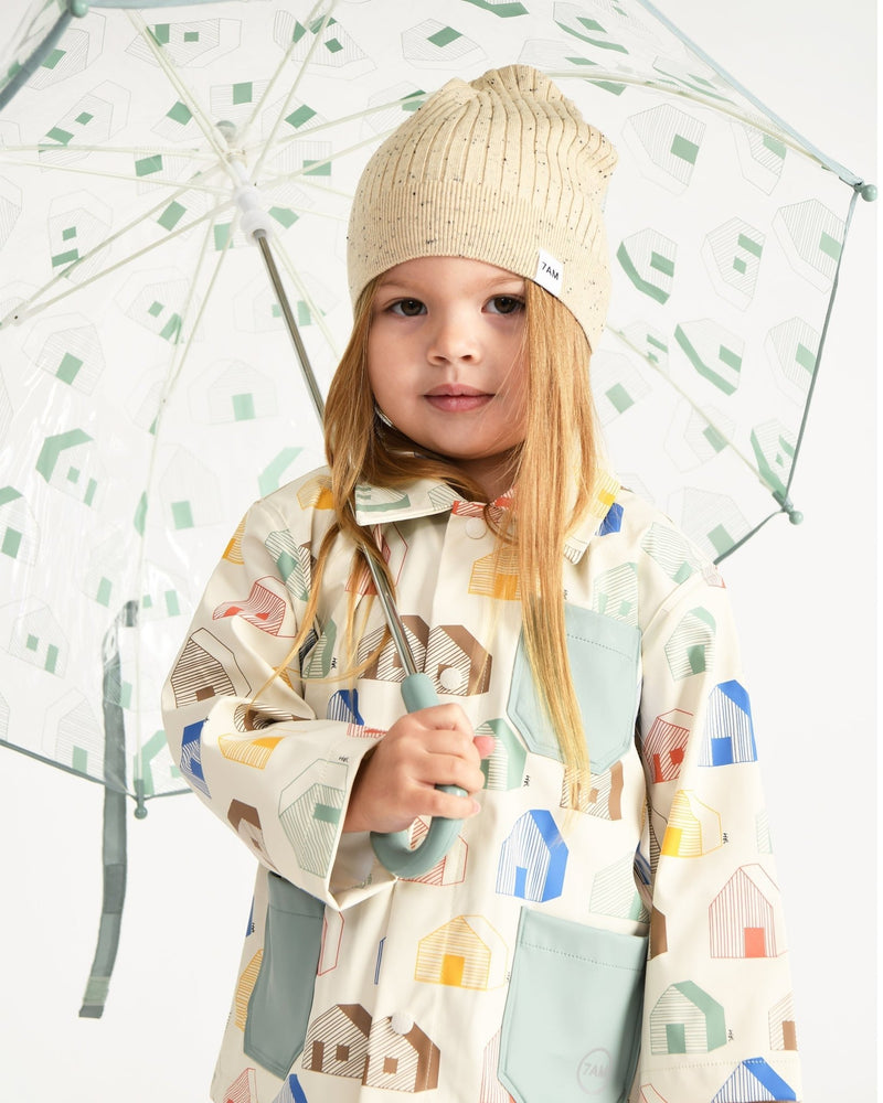 7AM - Rain Worker Jacket Apparel & Accessories Rainy Trees Beige 18 - 24M