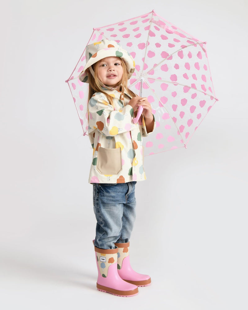 7AM - Rain Worker Jacket Apparel & Accessories Rainy Trees Beige 18 - 24M