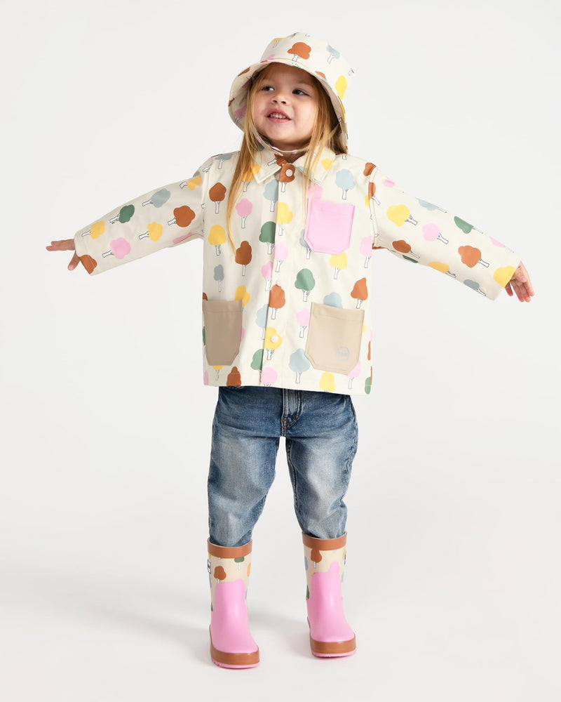 7AM - Rain Worker Jacket Apparel & Accessories Rainy Trees Beige 18 - 24M