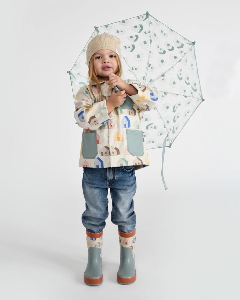 7AM - Rain Worker Jacket Apparel & Accessories Rainy Trees Beige 18 - 24M