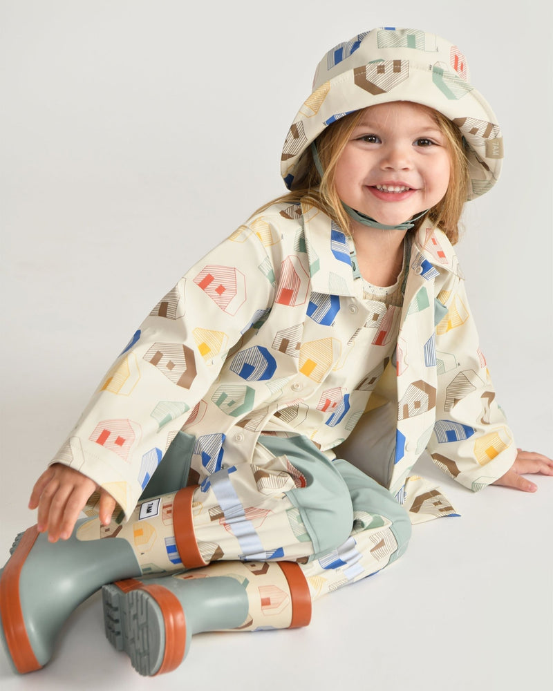 7AM - Rain Worker Jacket Apparel & Accessories Rainy Trees Beige 18 - 24M