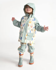 7AM - Rainwear Jacket Apparel & Accessories Rainy Houses Teal 18 - 24M