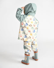 7AM - Rainwear Jacket Apparel & Accessories Rainy Houses Teal 18 - 24M