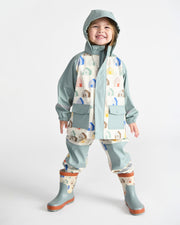 7AM - Rainwear Jacket Apparel & Accessories Rainy Houses Teal 18 - 24M