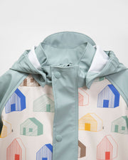 7AM - Rainwear Jacket Apparel & Accessories Rainy Houses Teal 18 - 24M