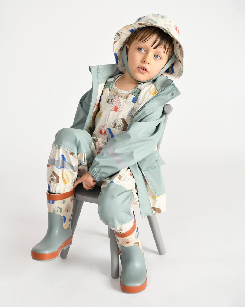 7AM - Rainwear Jacket Apparel & Accessories Rainy Houses Teal 18 - 24M