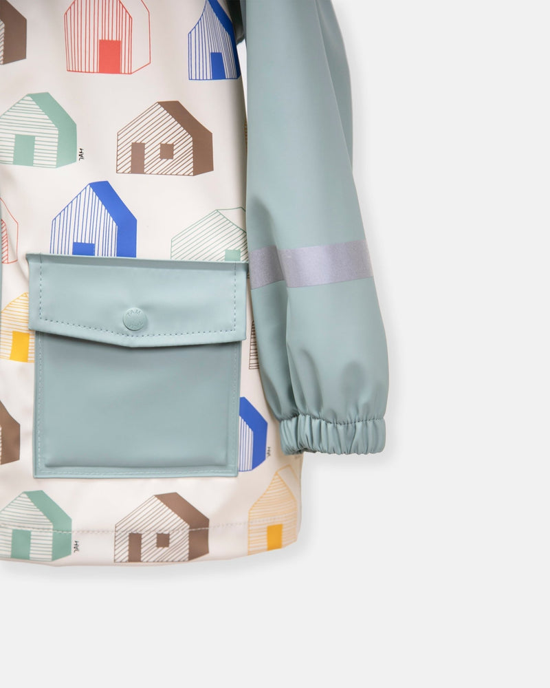 7AM - Rainwear Jacket Apparel & Accessories Rainy Houses Teal 18 - 24M