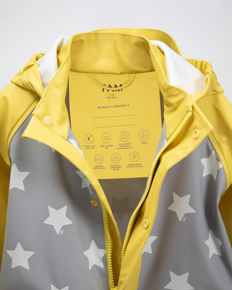 7AM - Rainwear Jacket Apparel & Accessories Rainy Stars Yellow 2 - 3T