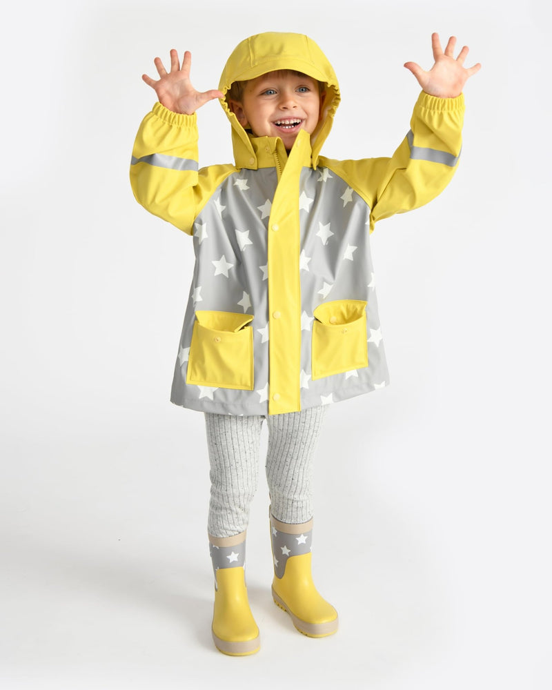 7AM - Rainwear Jacket Apparel & Accessories Rainy Stars Yellow 2 - 3T