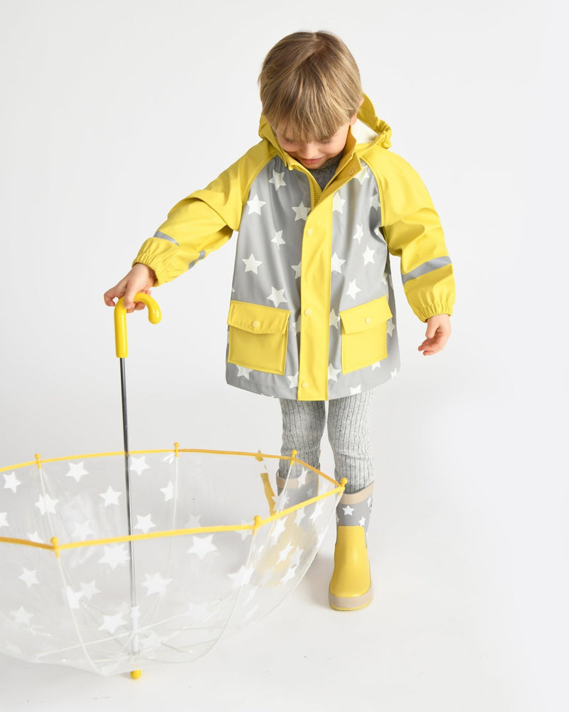 7AM - Rainwear Jacket Apparel & Accessories Rainy Stars Yellow 2 - 3T