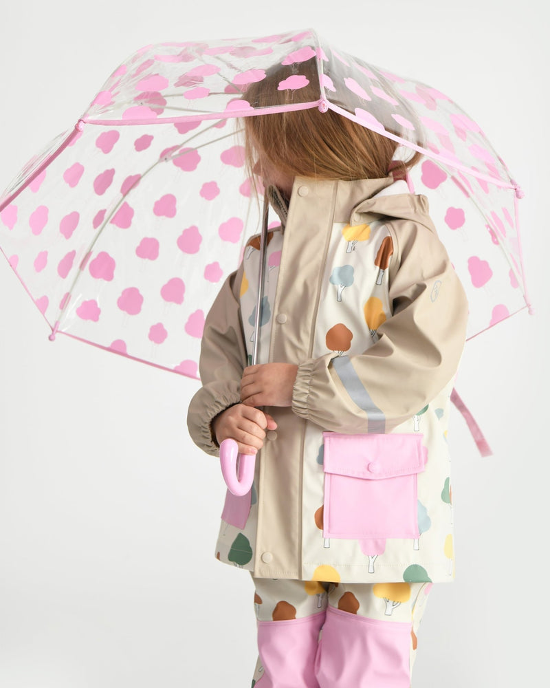 7AM - Rainwear Jacket Apparel & Accessories Rainy Trees Beige 18 - 24M