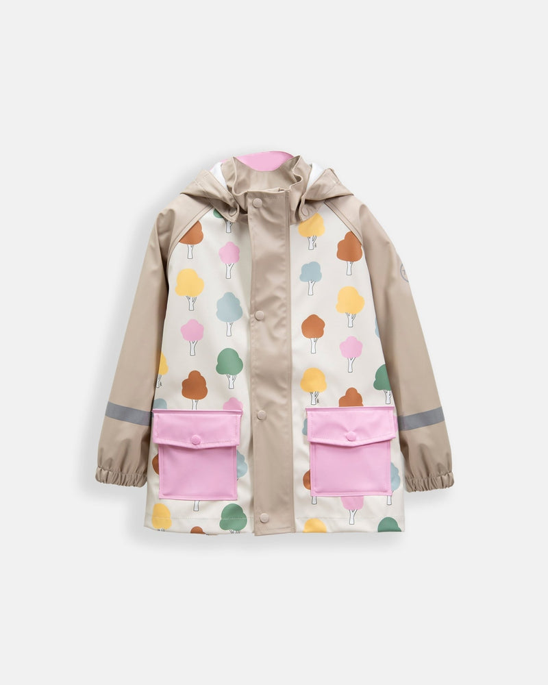 7AM - Rainwear Jacket Apparel & Accessories Rainy Trees Beige 18 - 24M