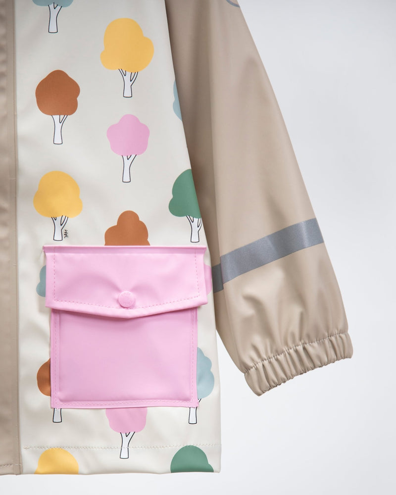 7AM - Rainwear Jacket Apparel & Accessories Rainy Trees Beige 18 - 24M
