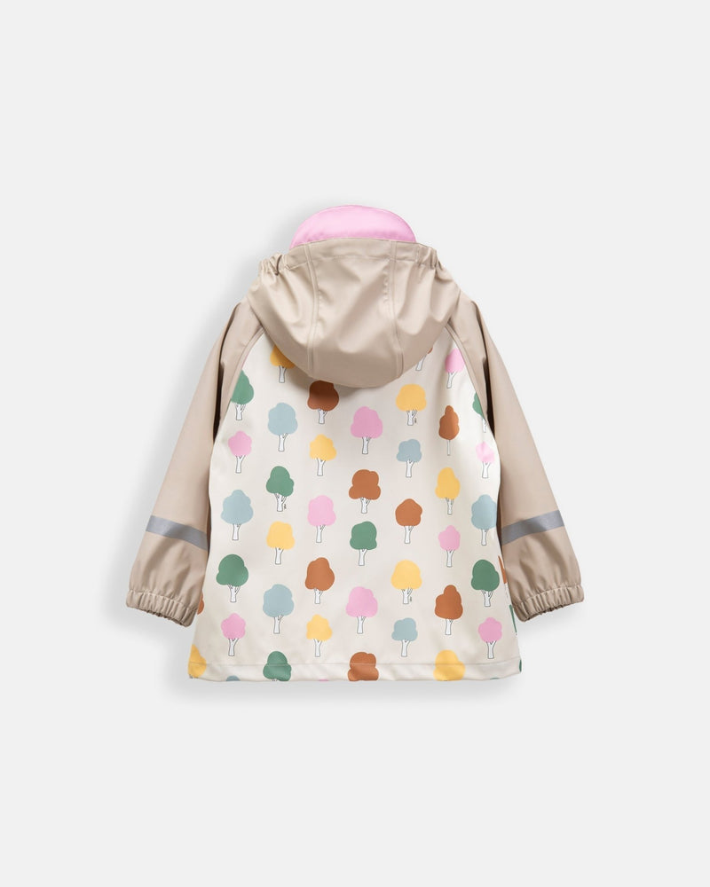 7AM - Rainwear Jacket Apparel & Accessories Rainy Trees Beige 18 - 24M