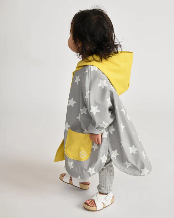7AM - Rainwear Poncho - 18 - 24M Mother & Baby Print Star Yellow