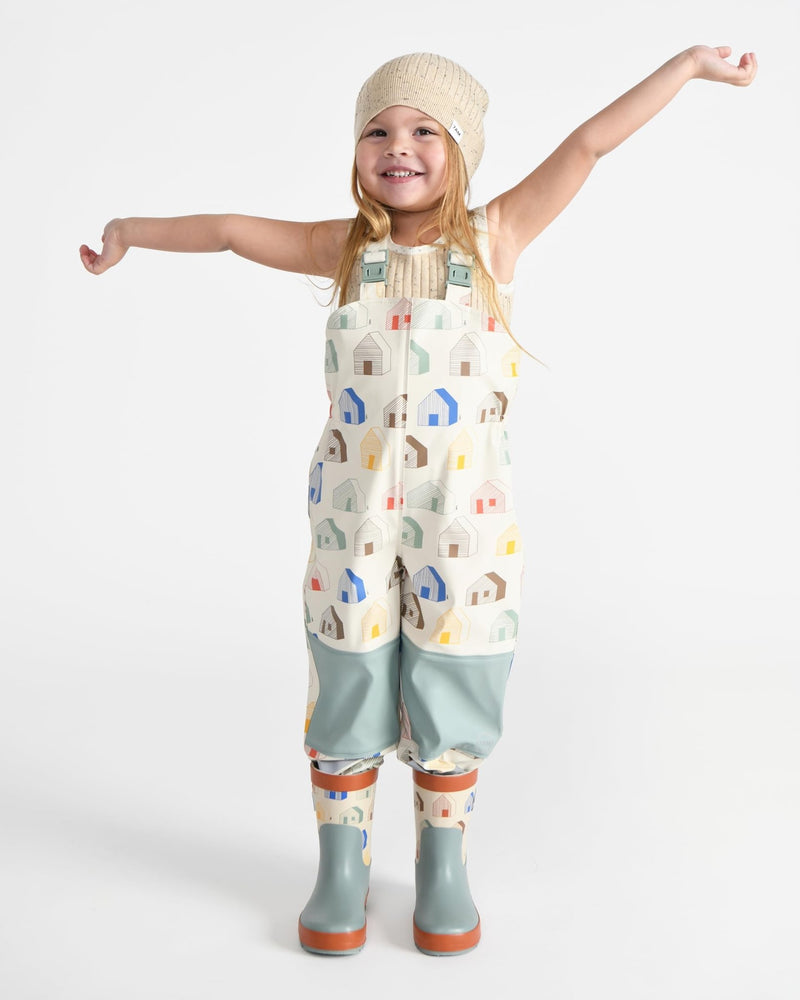 7AM - Rainwear Suspender Pants Mother & Baby Print tree Beige