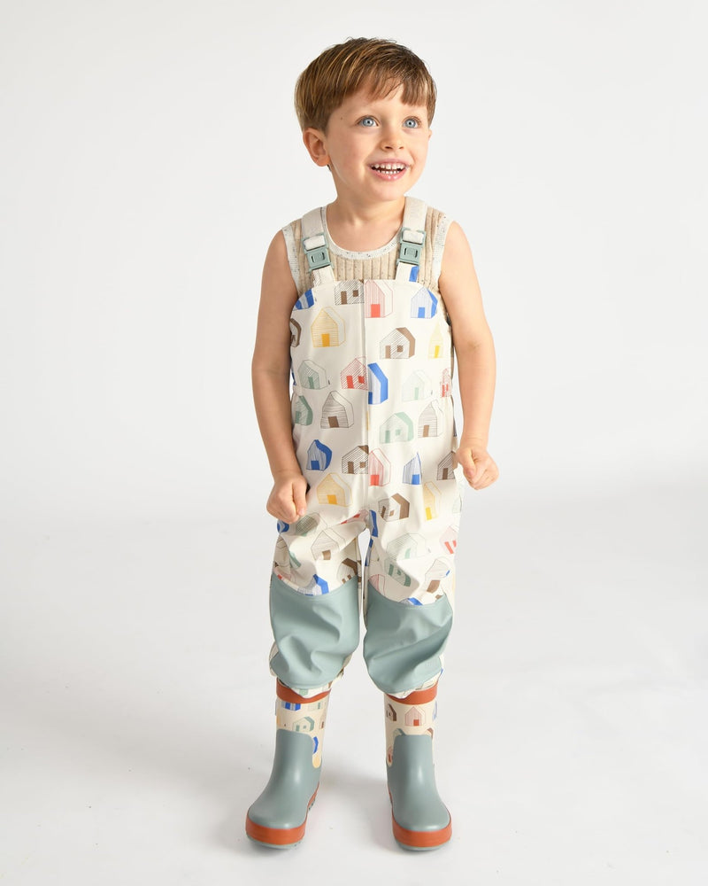 7AM - Rainwear Suspender Pants Mother & Baby Print tree Beige