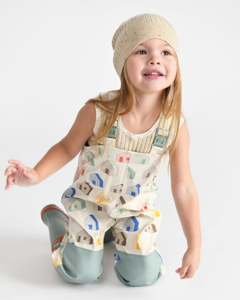 7AM - Rainwear Suspender Pants Mother & Baby Print tree Beige