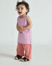 7AM - Relaxed Pants Boxy Apparel & Accessories Coral 6 - 12M