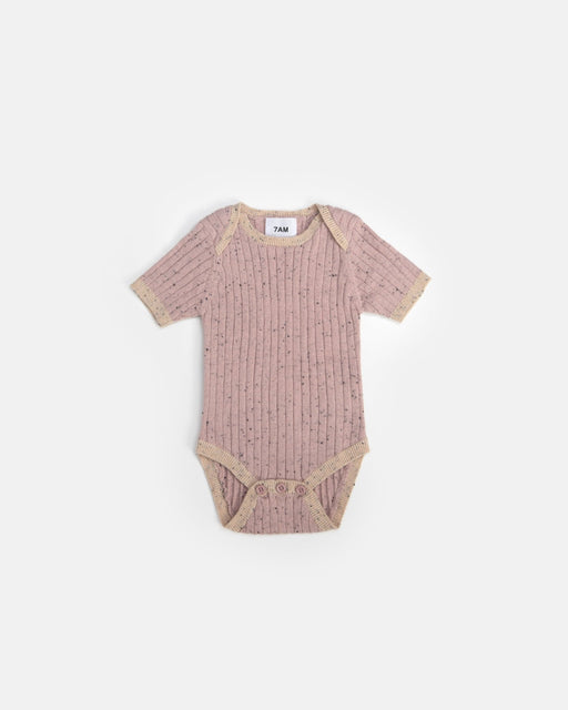 7AM - Short Sleeve Bodysuit - Hug Me Apparel & Accessories Ash Rose 12 - 18M