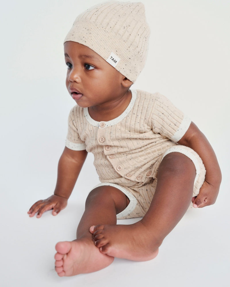 7AM - Short Sleeve Romper - Hug Me Apparel & Accessories Heather Grey 0 - 3M