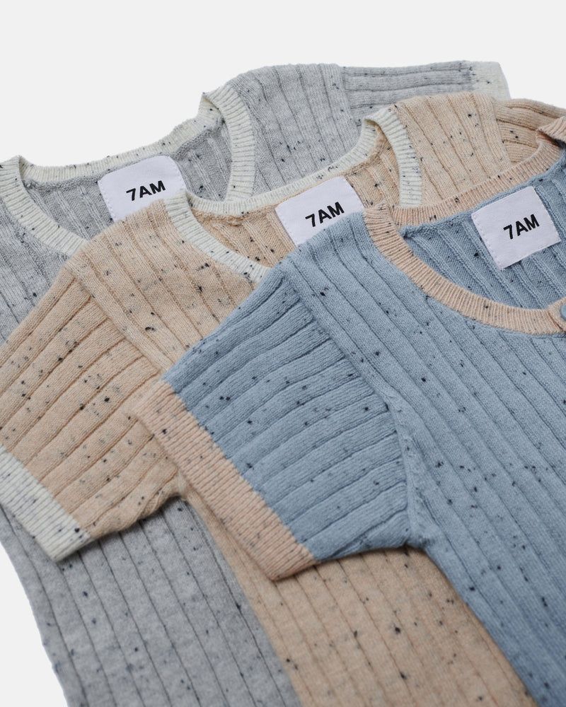 7AM - Short Sleeve Romper - Hug Me Apparel & Accessories Heather Grey 0 - 3M