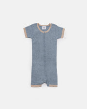7AM - Short Sleeve Romper - Hug Me Apparel & Accessories Lake Blue 3 - 6M