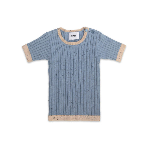 7AM - Short Sleeve Top - Hug Me Mother & Baby Black Melange 12 - 18M