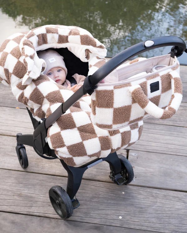 7AM - Stroller Organizer - Print Checkers Tan Mother & Baby