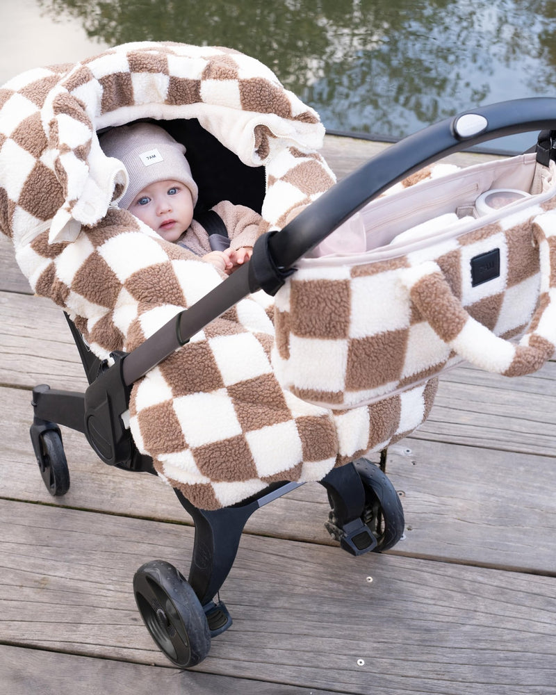 7AM - Stroller Organizer - Print Checkers Tan Mother & Baby