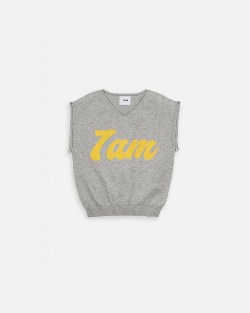 7AM - Sweater Vest Boxy Apparel & Accessories Heather Grey 6 - 12M